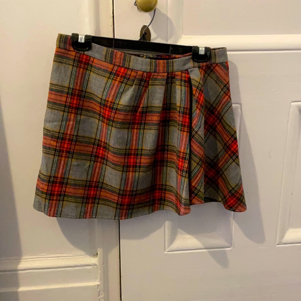 J.Crew Wool Tartan plaid mini skirt size 8